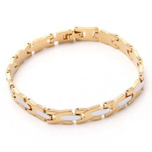 Bracelet ~ Two Tone ~ Link Chain ~ 8"
